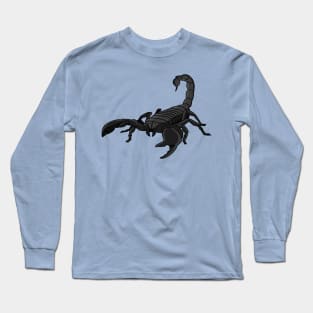 Black hungry scorpion cartoon illustration Long Sleeve T-Shirt